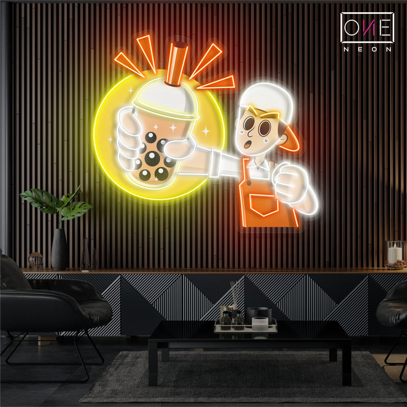 Enseigne néon LED Boba Sip & Shine