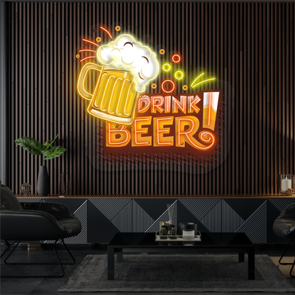 Enseigne néon LED décorative « Drink Beer »