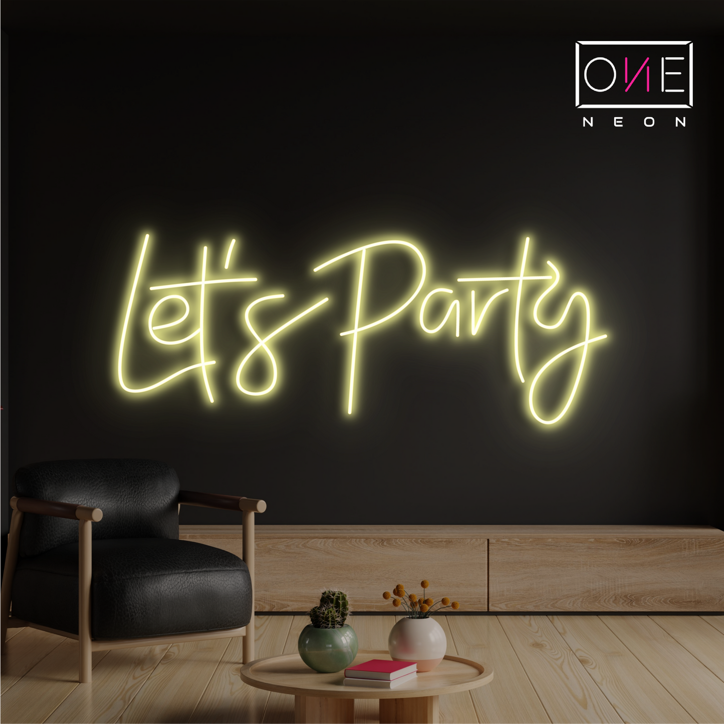 Enseigne néon DEL "Let's Party"