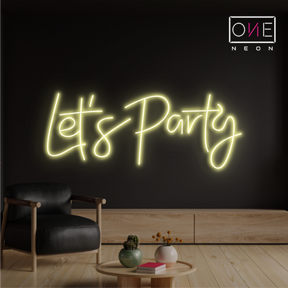 Enseigne néon DEL "Let's Party"