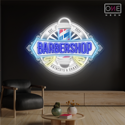 Enseigne Néon LED "Pole Barbershop Artwork"