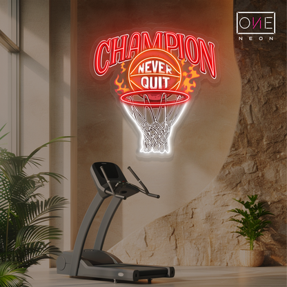 Enseigne Néon LED "Champion de Basketball"