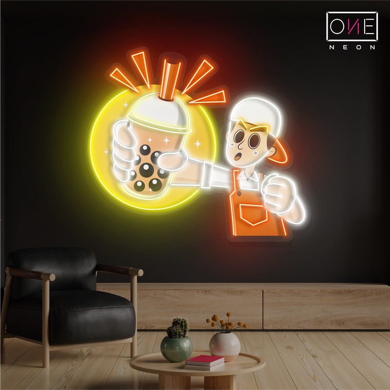 Enseigne néon LED Boba Sip & Shine