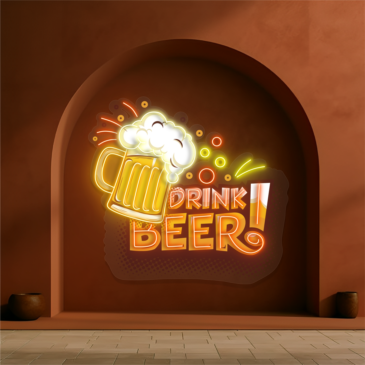 Enseigne néon LED décorative « Drink Beer »