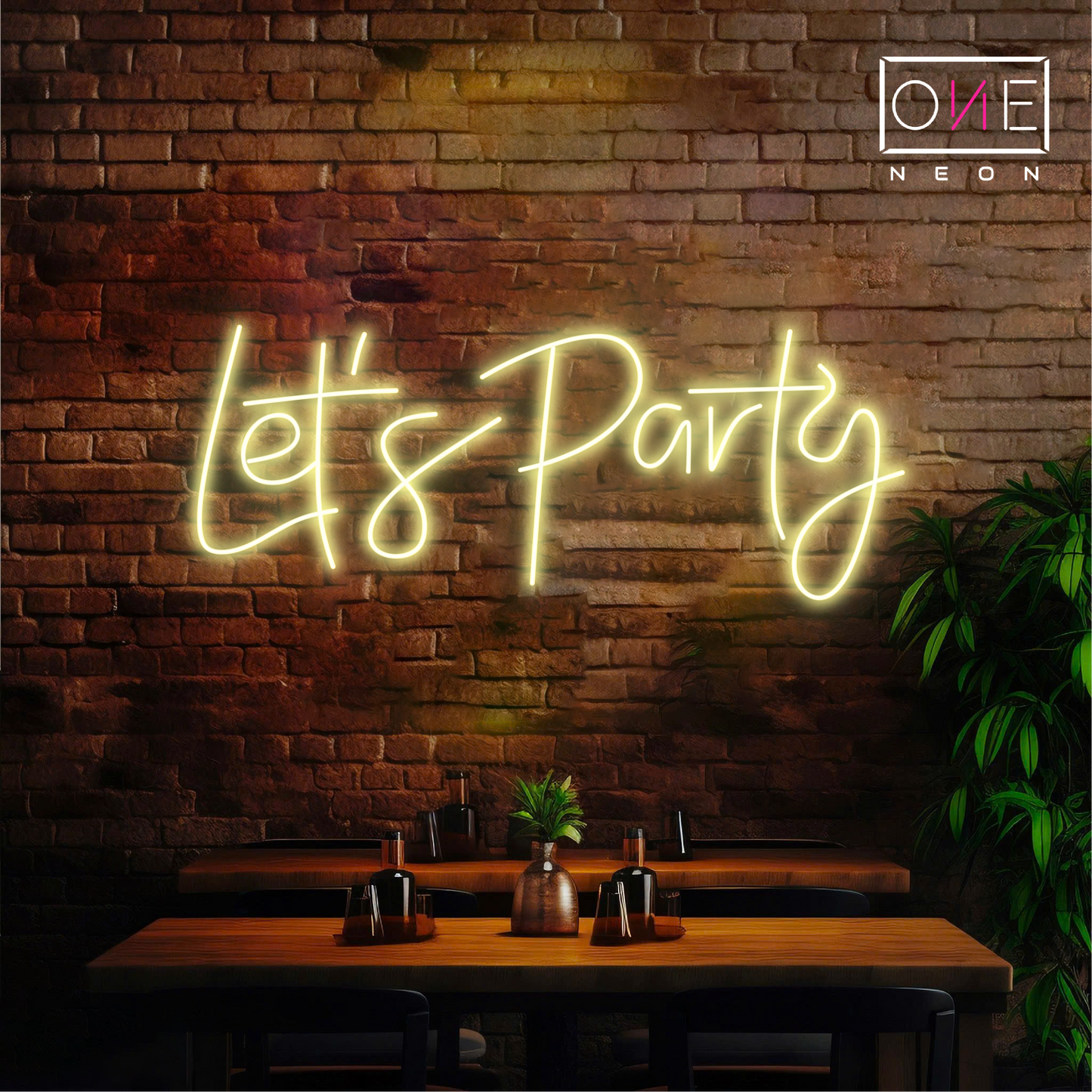 Enseigne néon DEL "Let's Party"