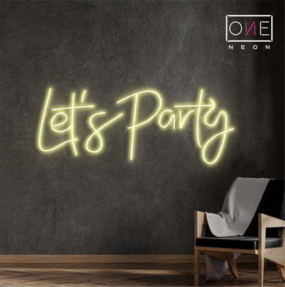 Enseigne néon DEL "Let's Party"