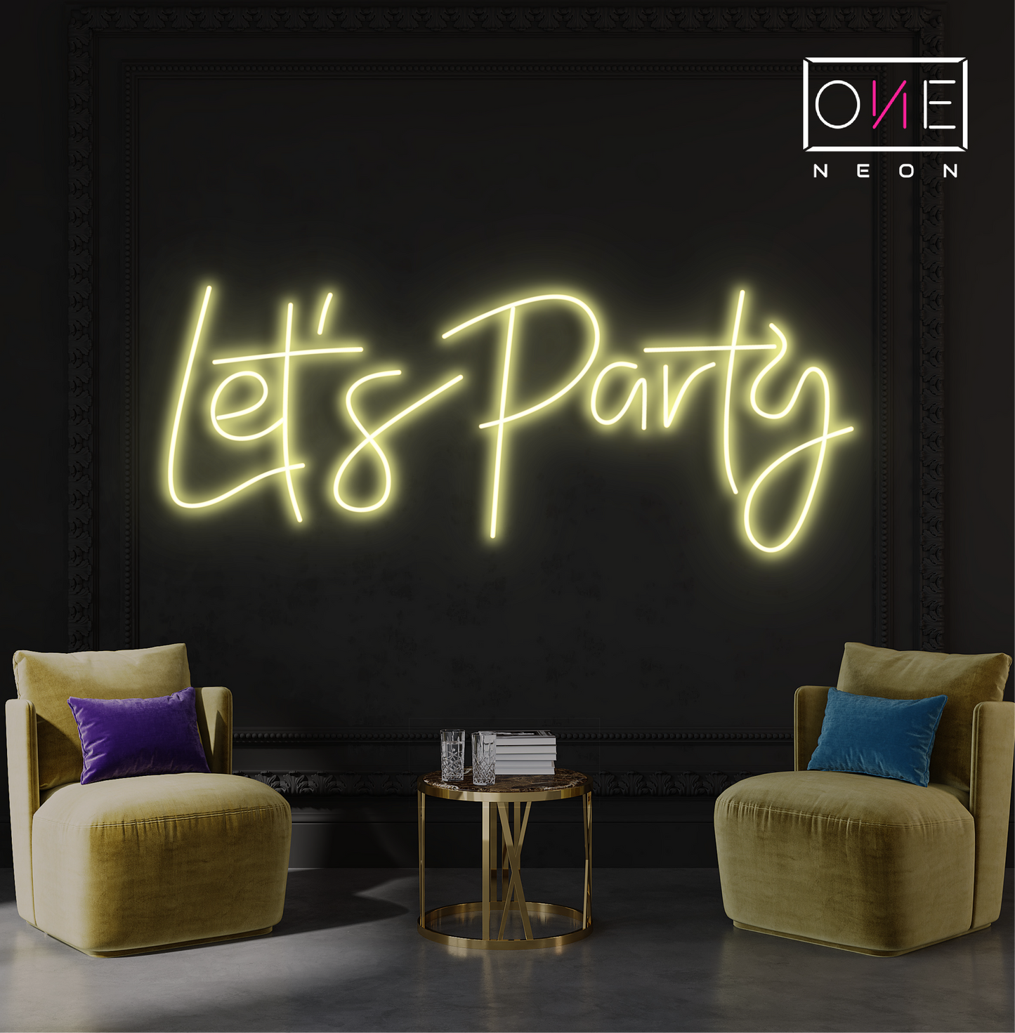 Enseigne néon DEL "Let's Party"