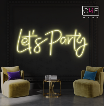 Enseigne néon DEL "Let's Party"