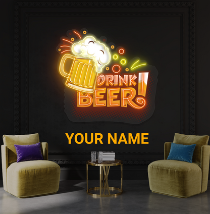 Enseigne néon LED décorative « Drink Beer »