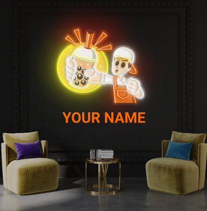 Enseigne néon LED Boba Sip & Shine
