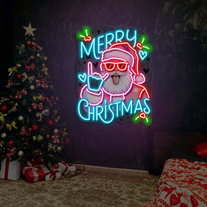 Enseigne néon LED "Christmas Rockin Santa"