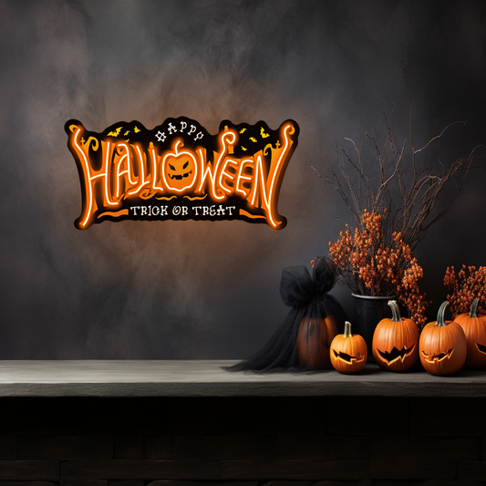 Enseigne néon LED Joyeux Halloween