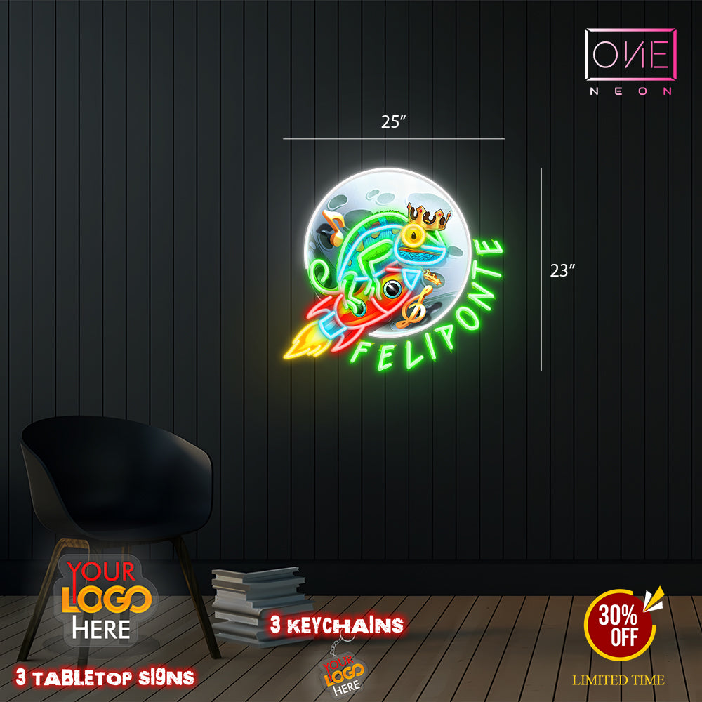 Enseigne néon LED œuvre d'art Tatoueur