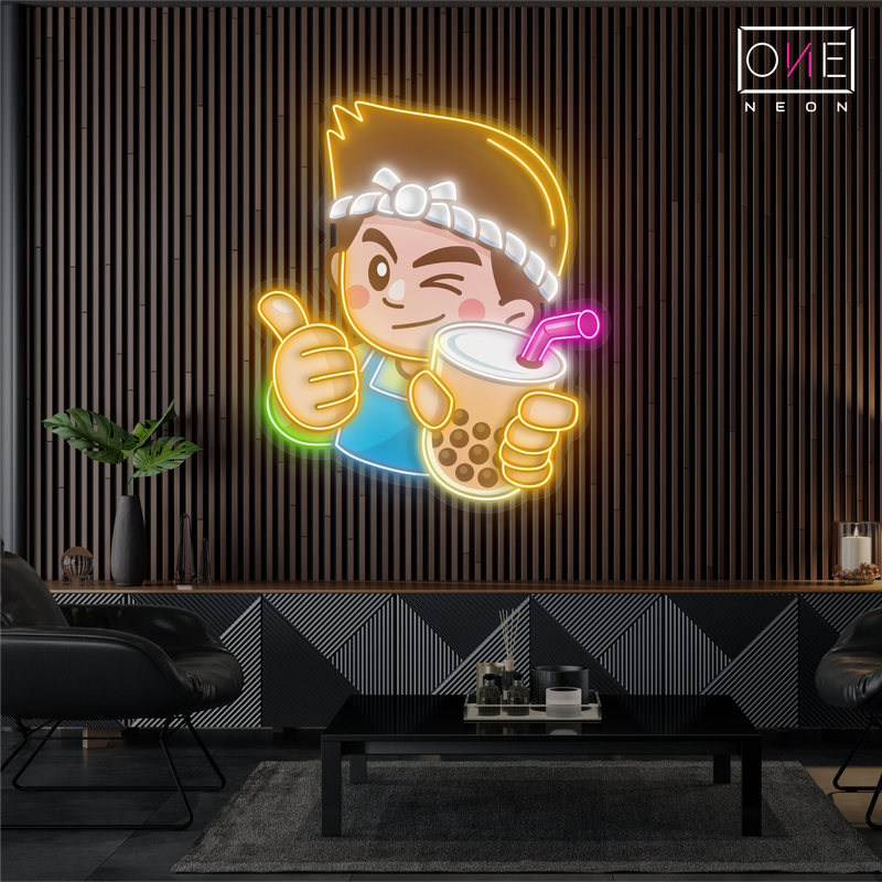 Enseigne néon LED "Bubble Tea Buddy"