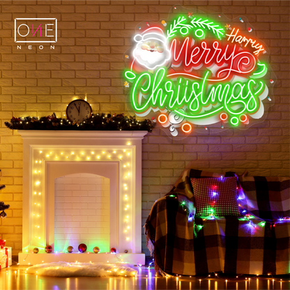 Enseigne néon LED "Joyeux Noël du Père Noël"