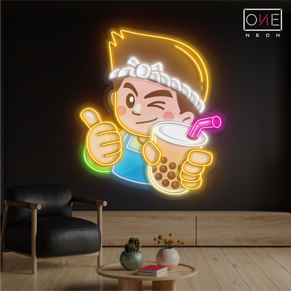 Enseigne néon LED "Bubble Tea Buddy"