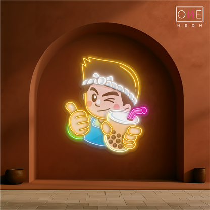 Enseigne néon LED "Bubble Tea Buddy"