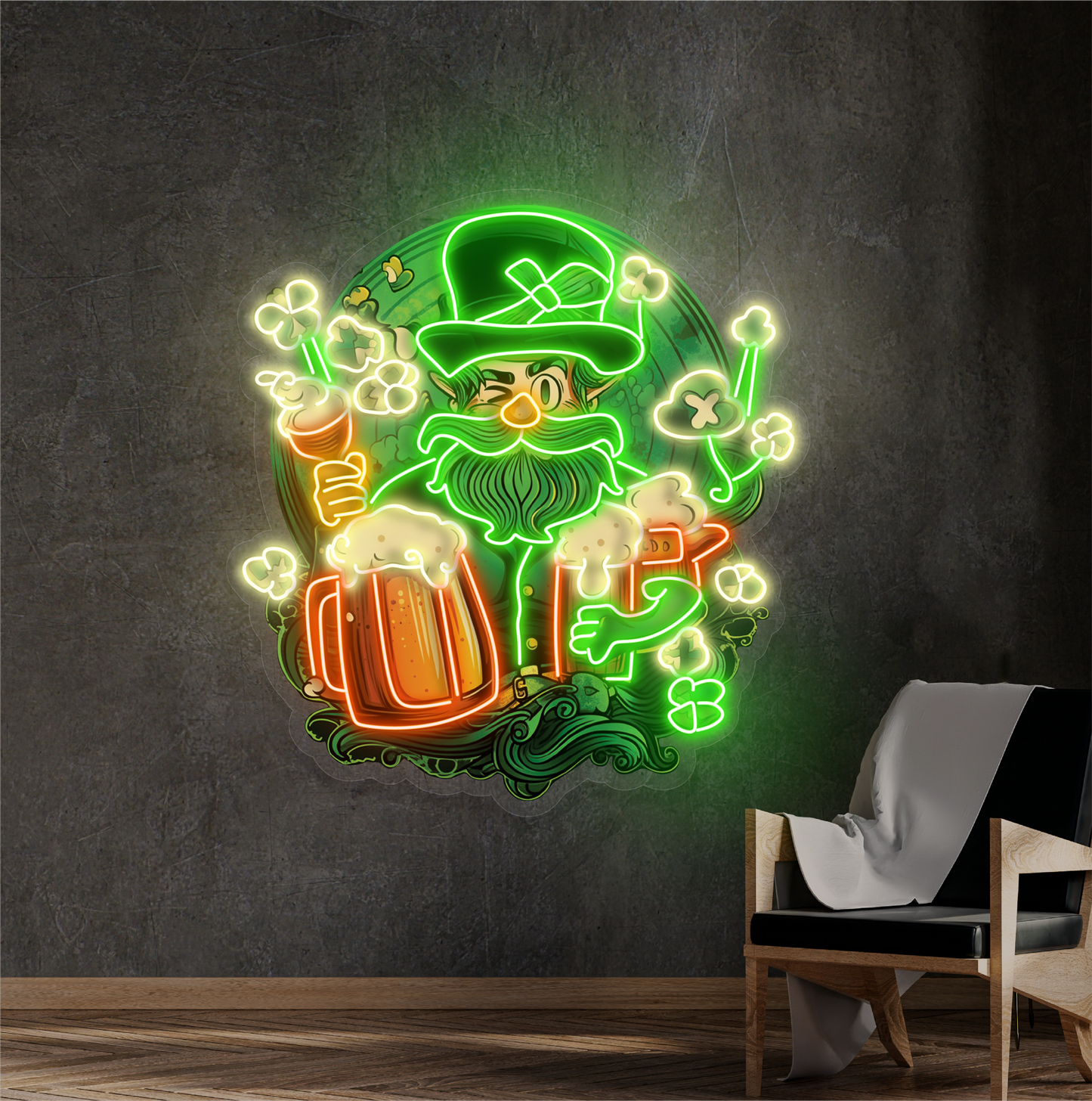 Enseigne Néon LED "Breuvage du Lutin Chanceux"