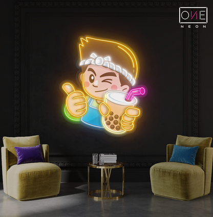 Enseigne néon LED "Bubble Tea Buddy"