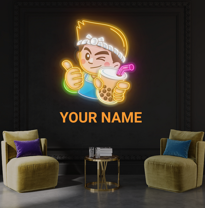 Enseigne néon LED "Bubble Tea Buddy"