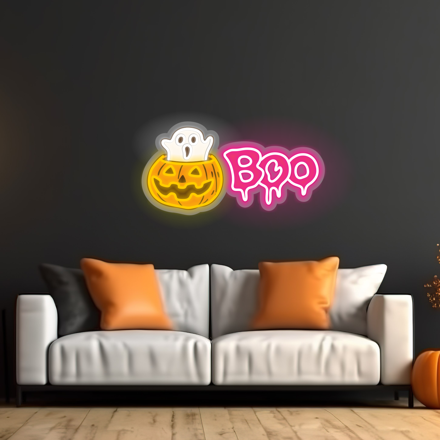 Neon Boo Led Sign Pumpkin Boo LED Neon Sign – ONE Neon™ Custom