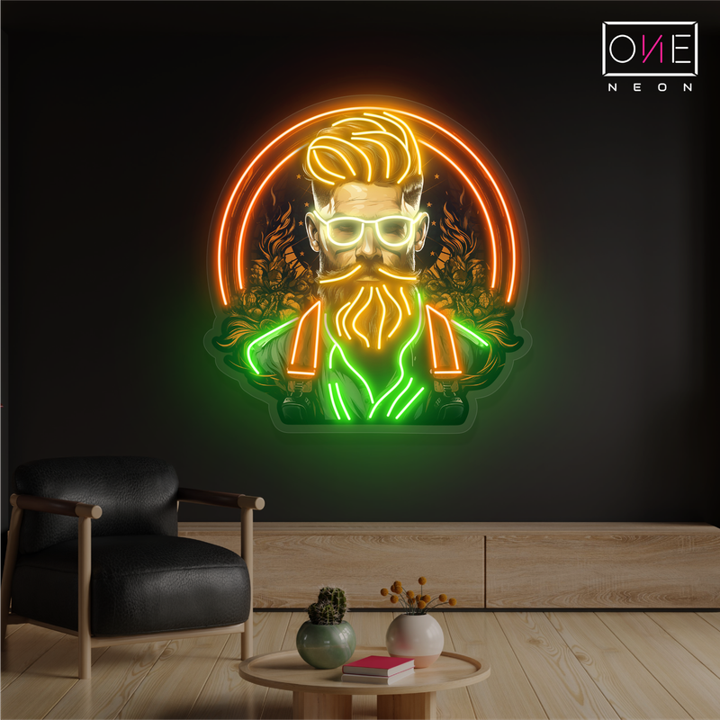 Enseigne néon LED "Gentleman Barbu"