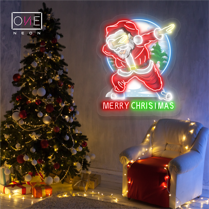 Enseigne néon LED Motif Père Noël Dabbing
