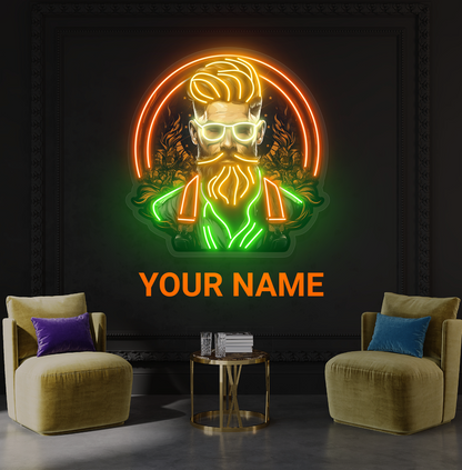Enseigne néon LED "Gentleman Barbu"