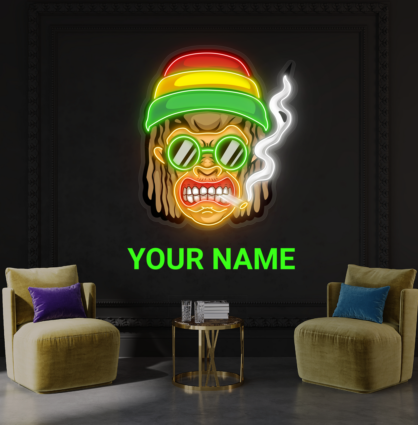 Enseigne LED Néon Décorative Rasta Vibes