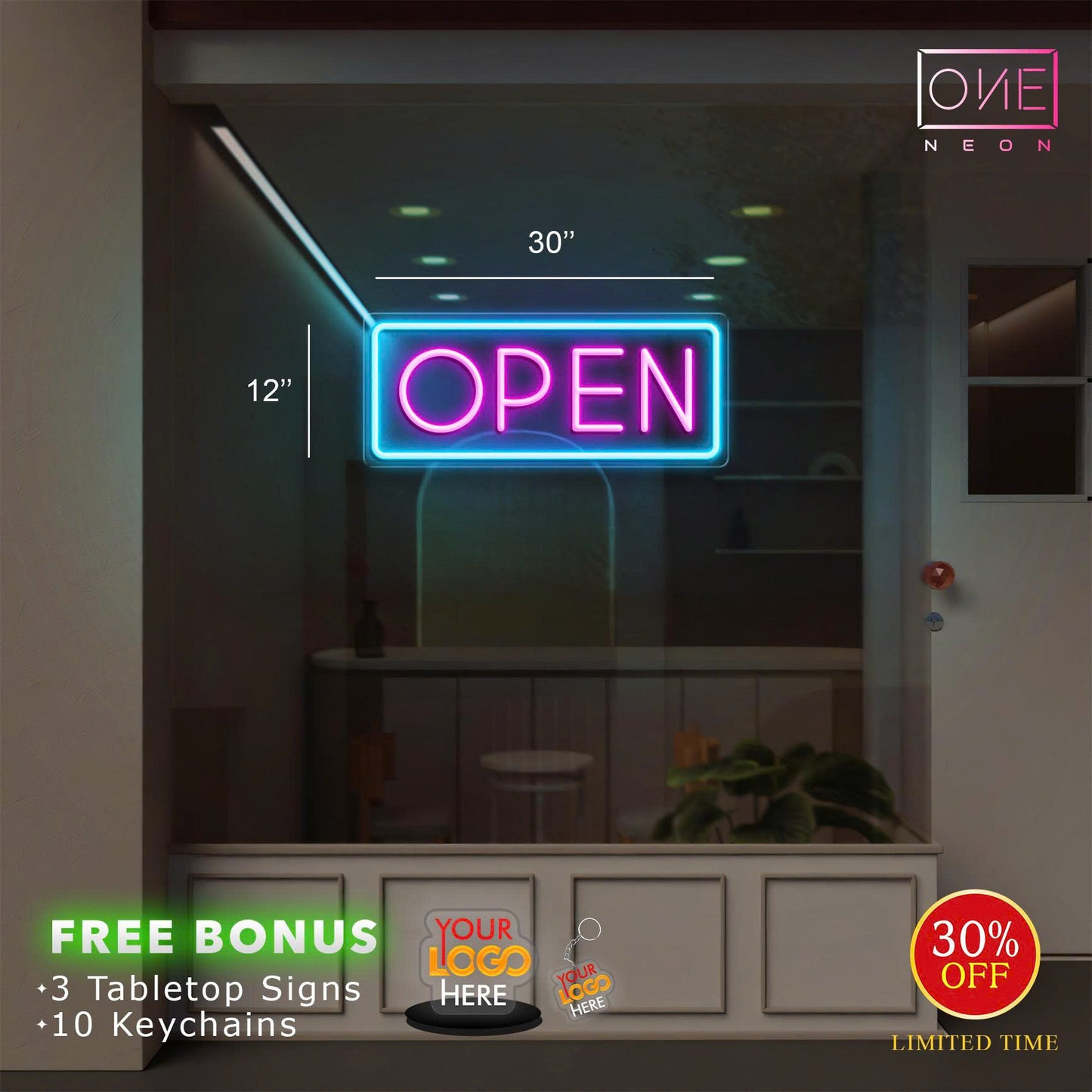 Little Villa's Kitchen + OPEN| LED Neon Sign + Box Sign (Copy)