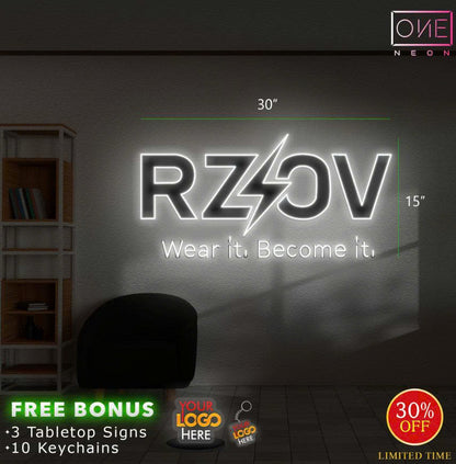 RZOV logo | LED Neon Sign (RGB)