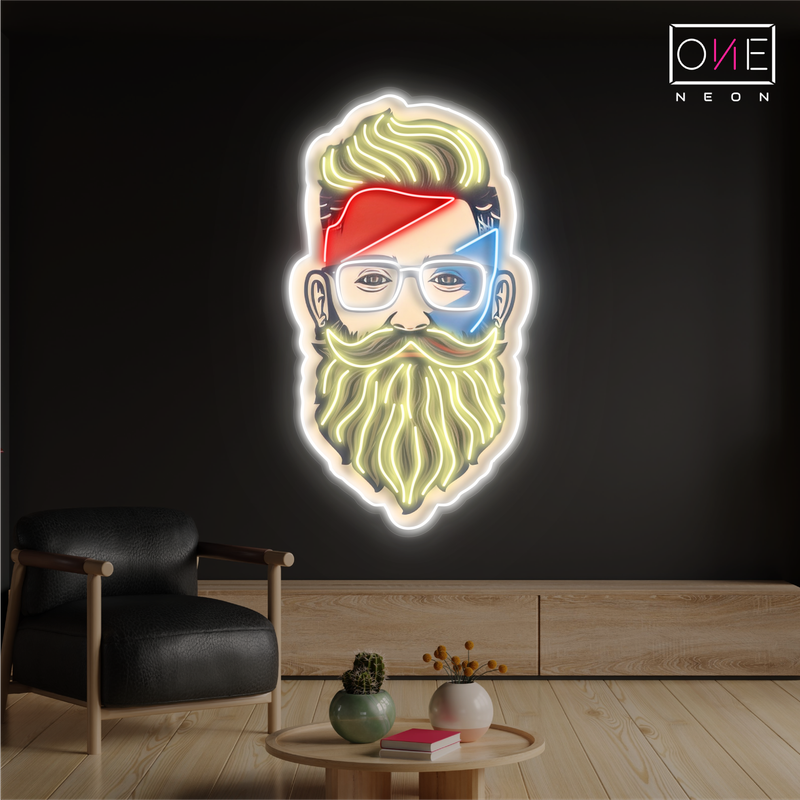 Enseigne lumineuse LED néon Barbe Barbière
