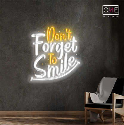 Œuvre d'art néon LED "N'oubliez pas de sourire"