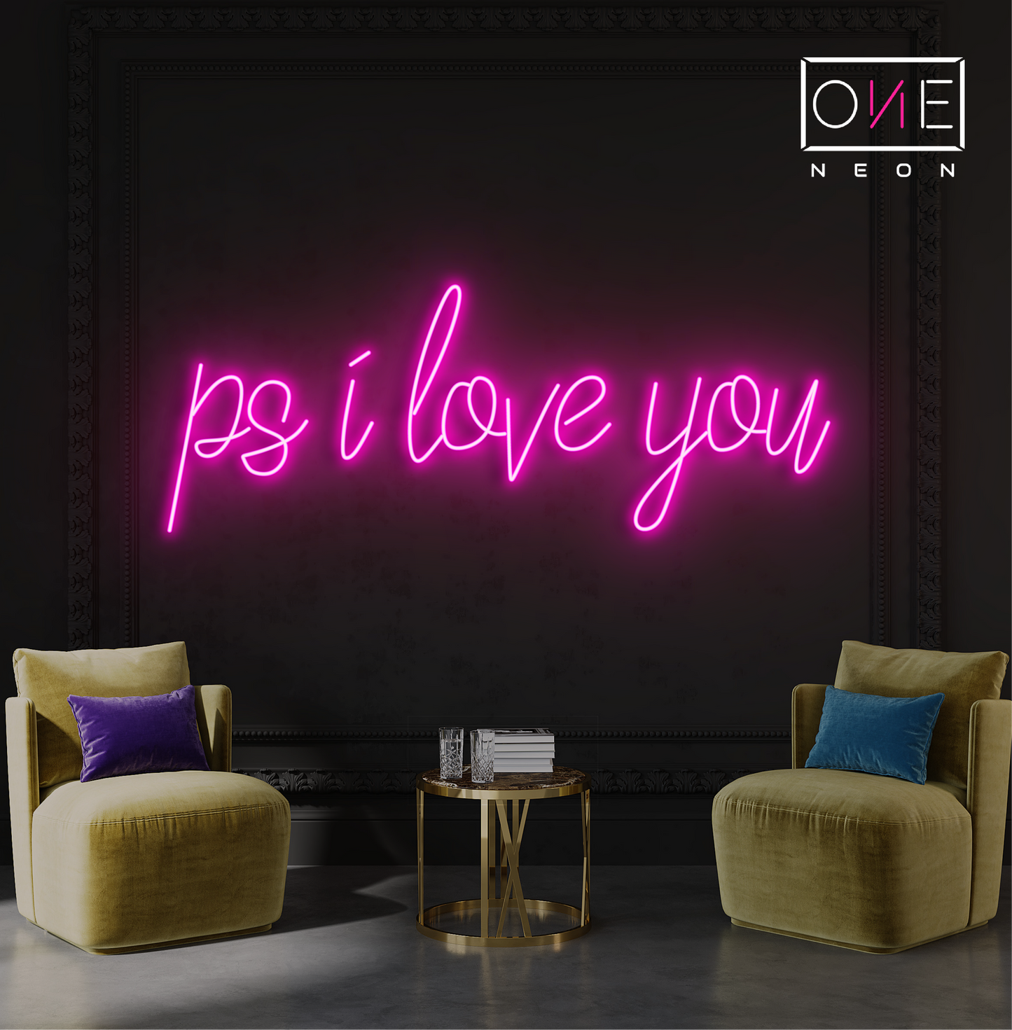 Enseigne néon LED Ps I Love You