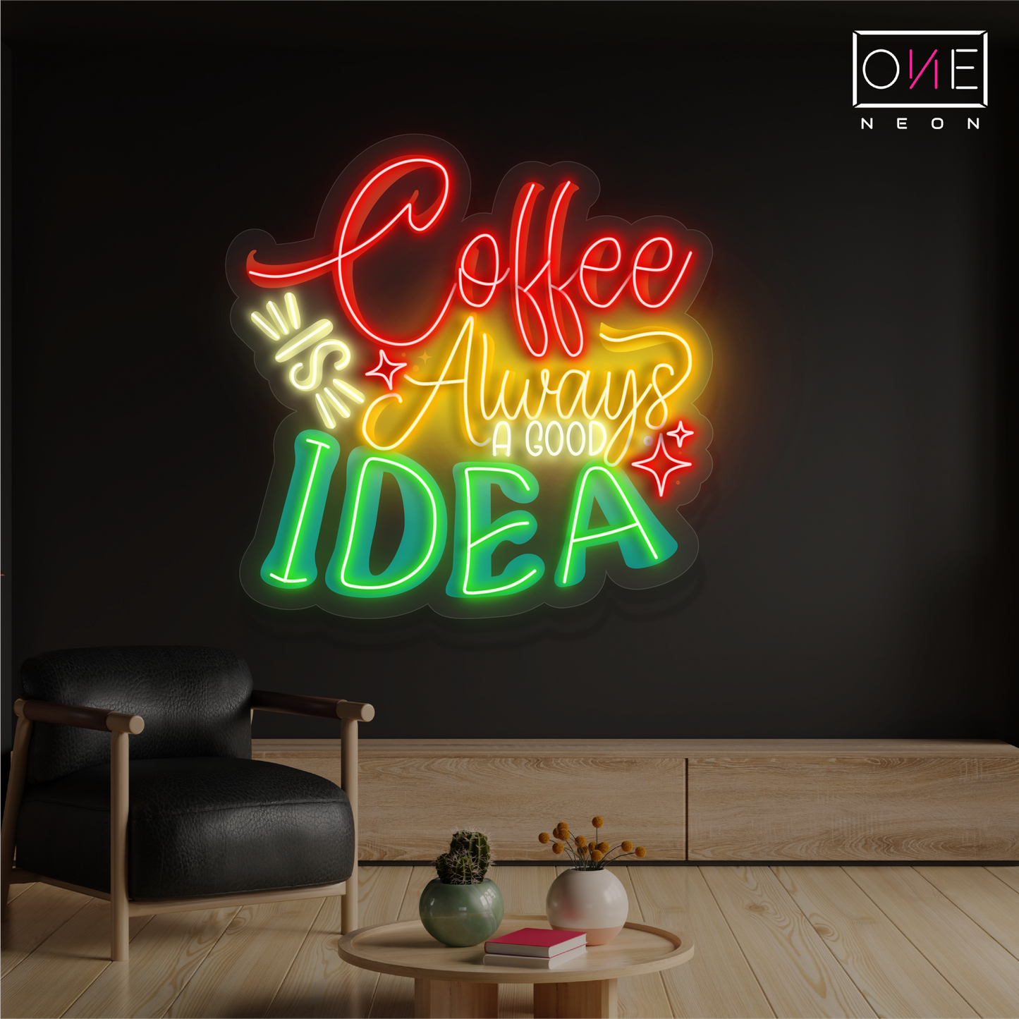 Enseigne néon LED décorative « Coffee is Always a Good Idea »