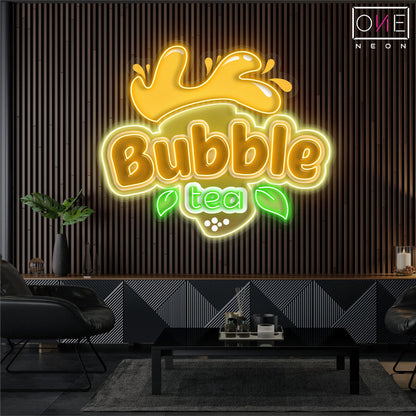 Enseigne néon LED œuvre d'art Délice Bubble Tea