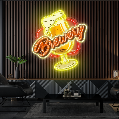 Enseigne néon LED artistique de bière de brasserie