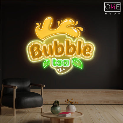 Enseigne néon LED œuvre d'art Délice Bubble Tea