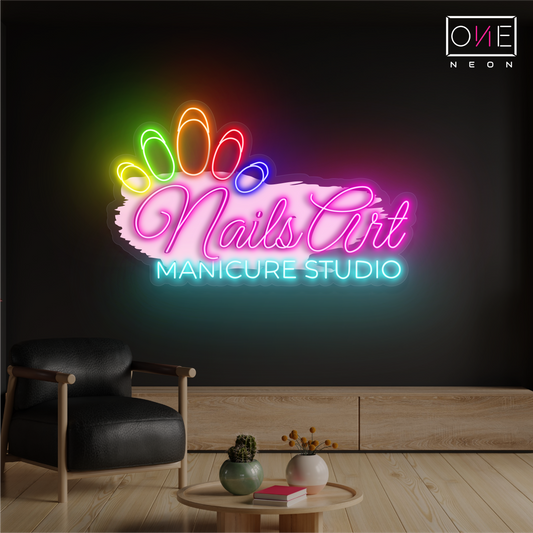 Enseigne néon LED studio de manucure et nail art