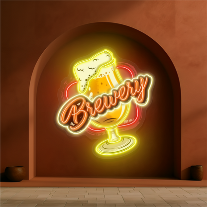 Enseigne néon LED artistique de bière de brasserie