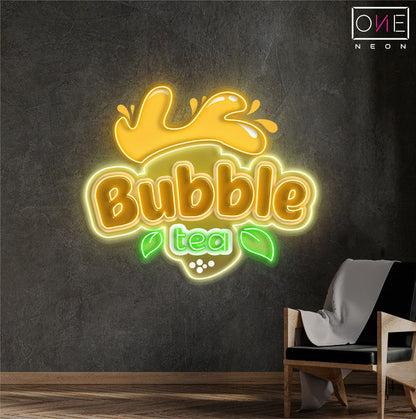Enseigne néon LED œuvre d'art Délice Bubble Tea