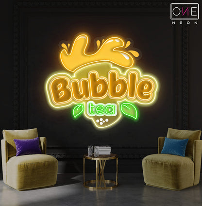 Enseigne néon LED œuvre d'art Délice Bubble Tea