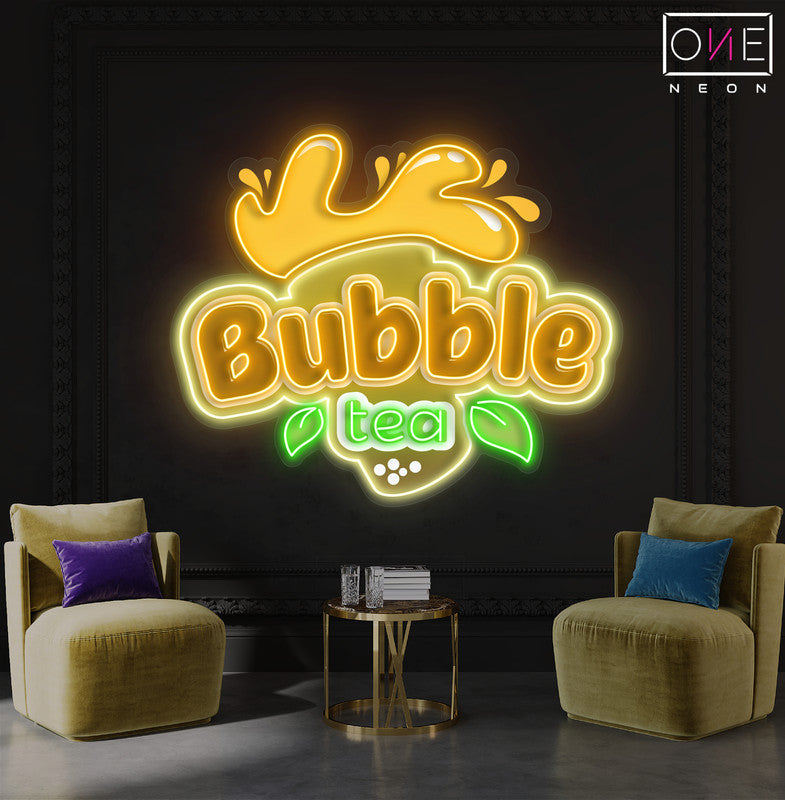 Enseigne néon LED œuvre d'art Délice Bubble Tea