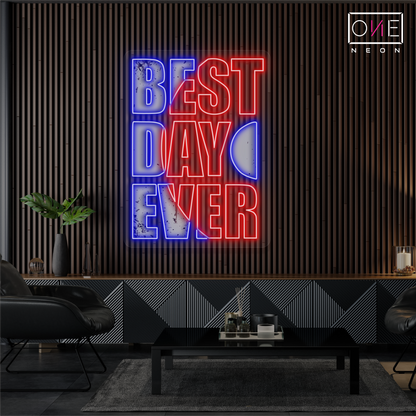 Enseigne néon LED "Best Day Ever"