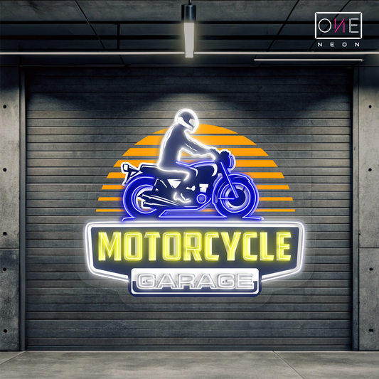 Enseigne néon LED Garage Moto