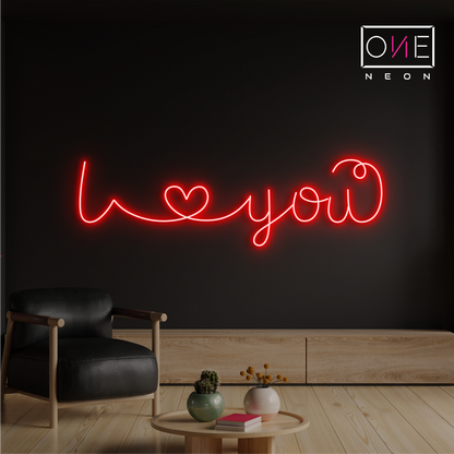 Enseigne néon LED I Love You