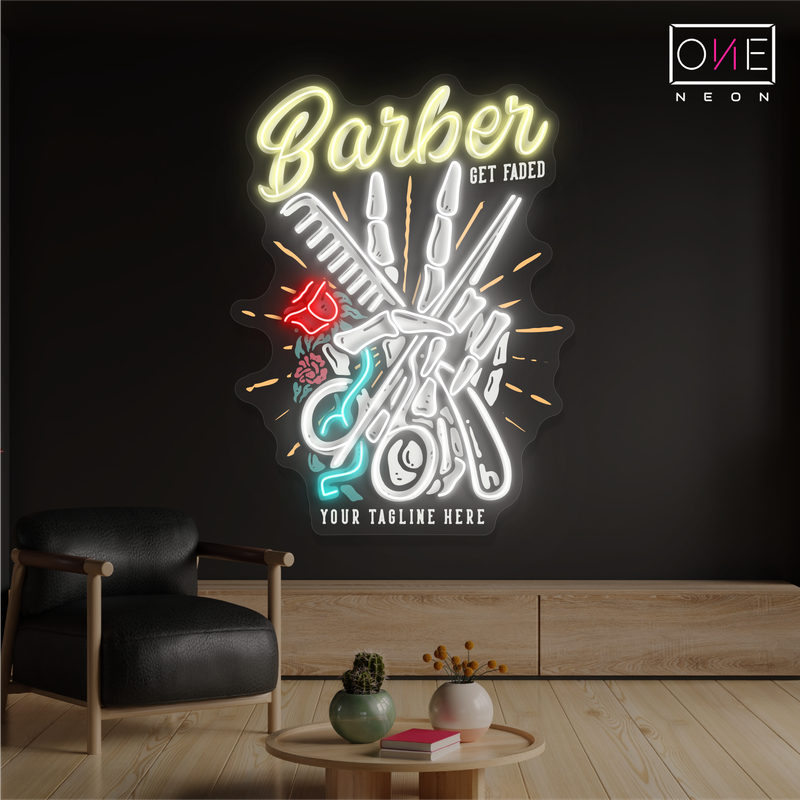Enseigne lumineuse LED Barber Shop Classique