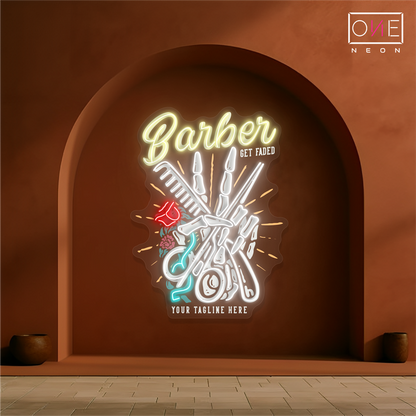 Enseigne lumineuse LED Barber Shop Classique