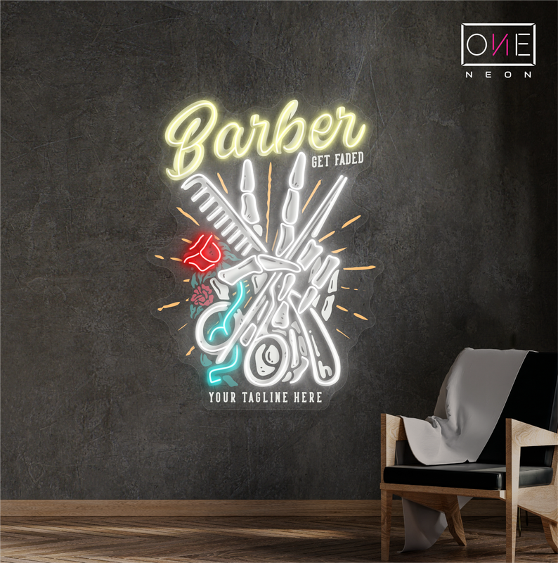 Enseigne lumineuse LED Barber Shop Classique