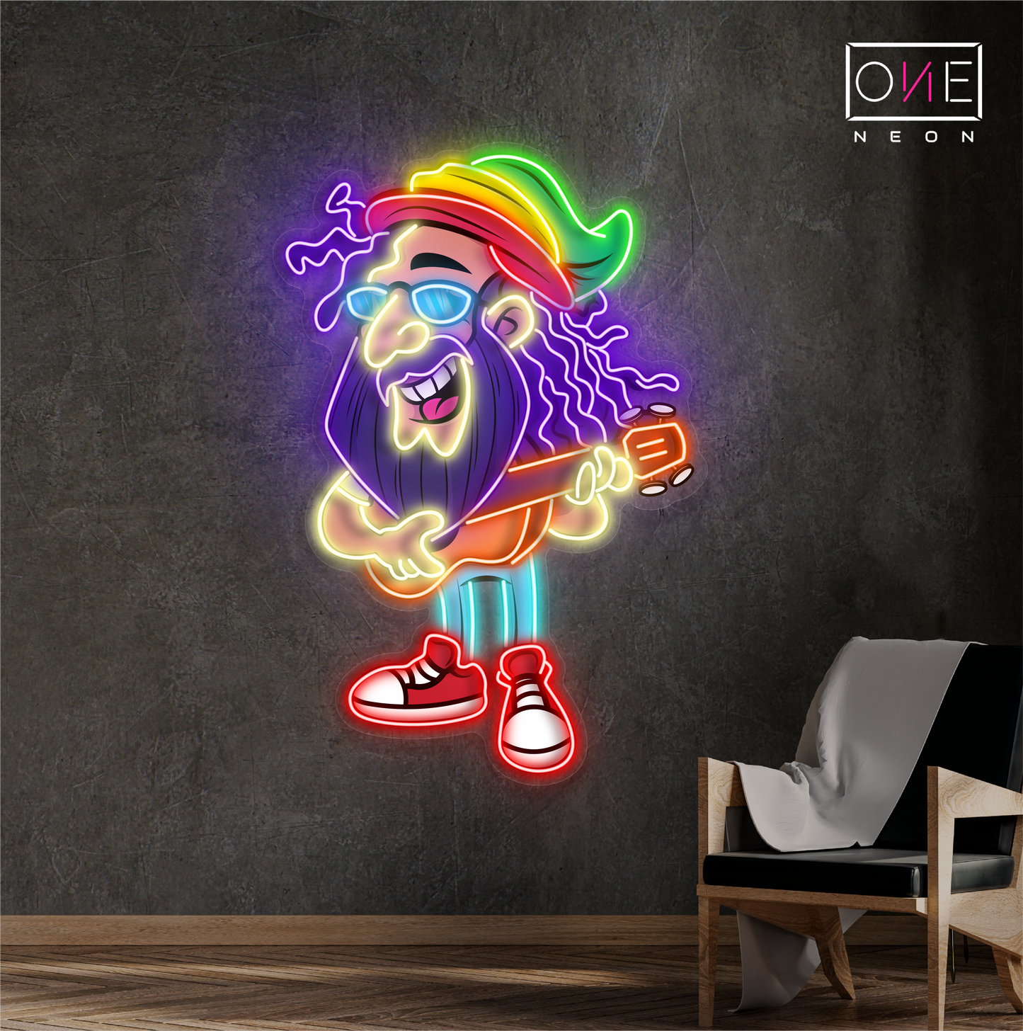 Enseigne Néon LED "Reggae Guitar Jam"